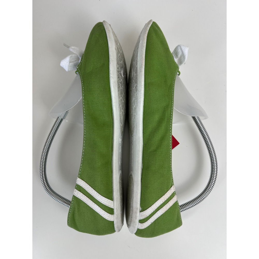 American Eagle Green Canvas Ballet Flats Bow Slip On Casual Shoes Y2K US 11 - Picture 4 of 6